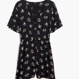 Madewell Black Floral Jumpsuit